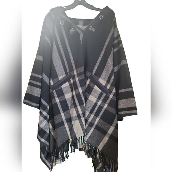 Zara wool hooded cape.poncho - Picture 1 of 5